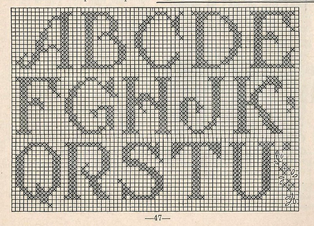 Crochet Initials In Filet Crochet Pattern 5009 Taken From A 1950S within Filet Crochet Alphabet Letters