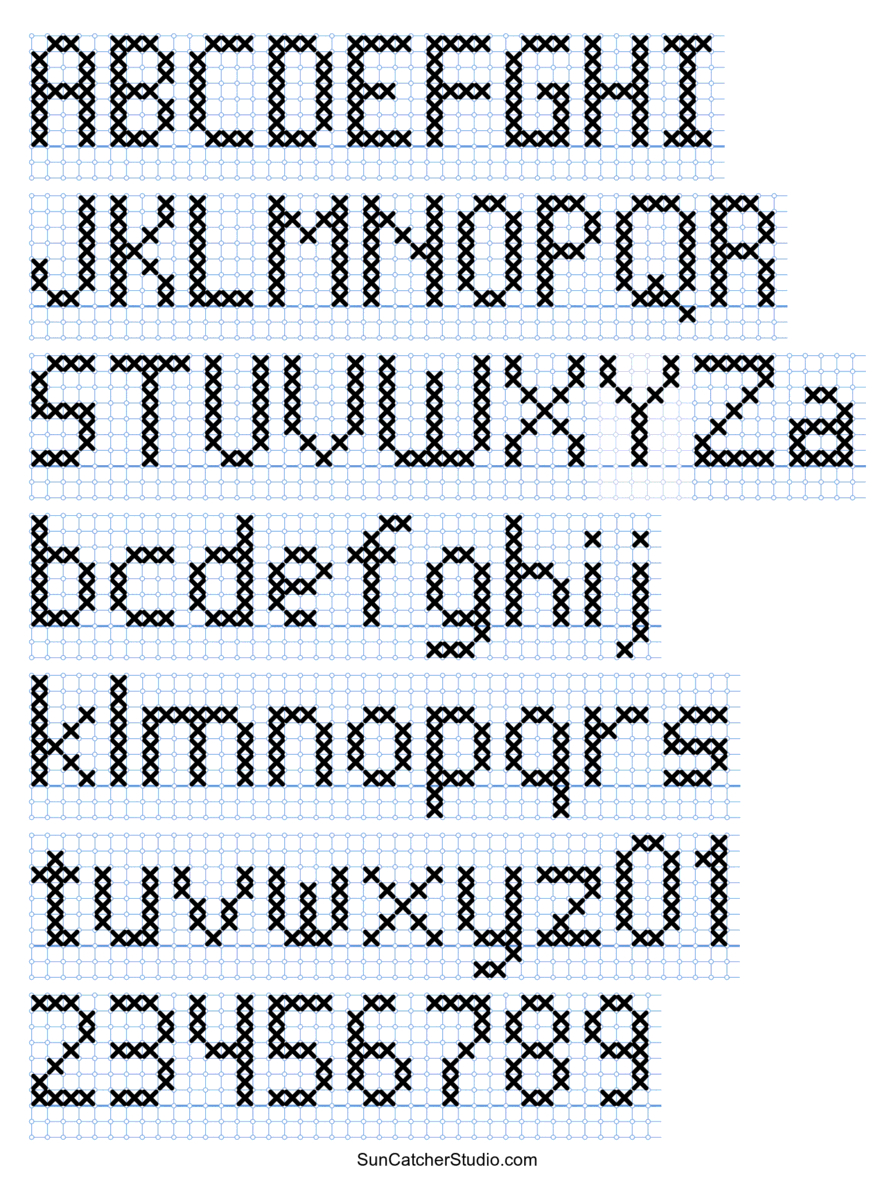 Cross Stitch Letters: Generator And Alphabet Font Patterns – Free in Printable Large Cross Stitch Alphabet