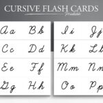 Cursive Alphabet Printable Flash Cards. Learn Cursive. Cursive For Printable Cursive Alphabet Flash Cards