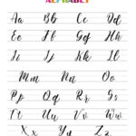 Cursive Calligraphy Alphabet Letter Printables Throughout Free Printable Calligraphy Alphabet Chart