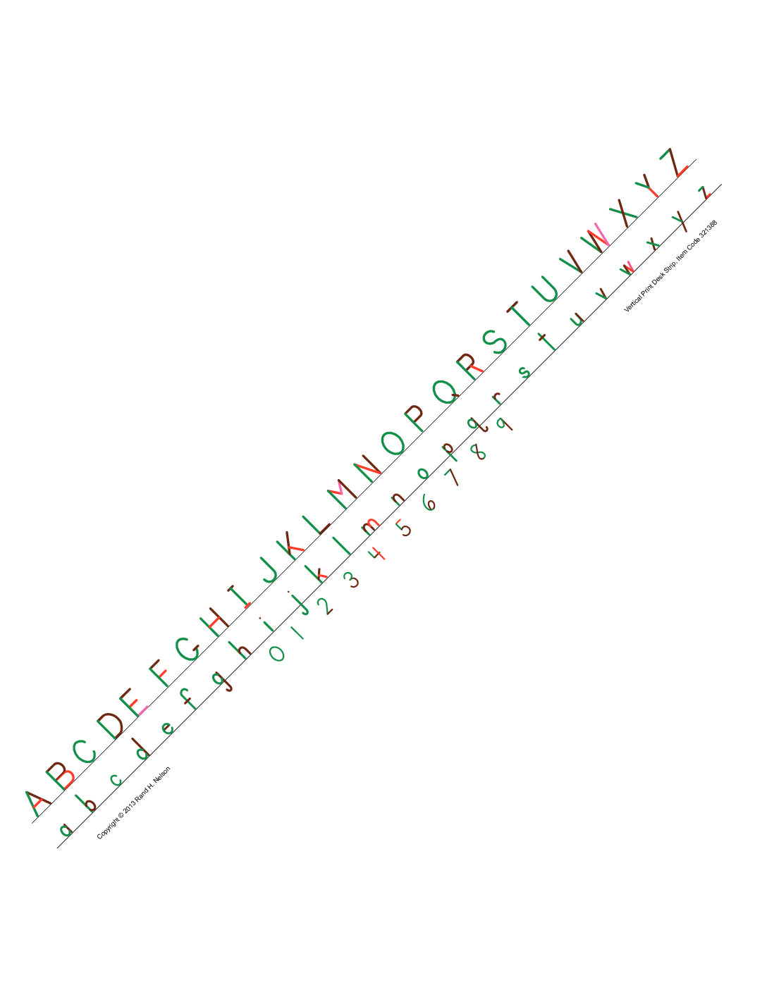 Desk Alphabet Strips Vertical Print - Pkg. Of 32, Self-Adhesive pertaining to Alphabet Strip