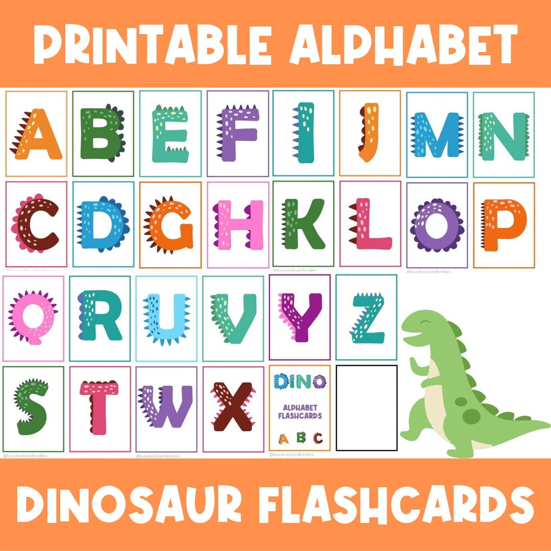Dinosaur Alphabet Letters Flashcards | Dinos | Preschool Flash in Dino Alphabet Printable