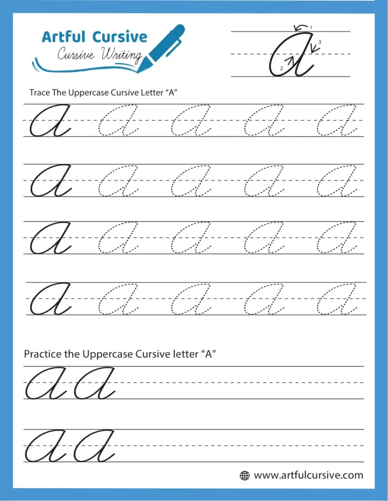 Download Free Printable Cursive Writing Worksheets - Artful Cursive regarding Free Printable Tracing Cursive Alphabet Worksheets