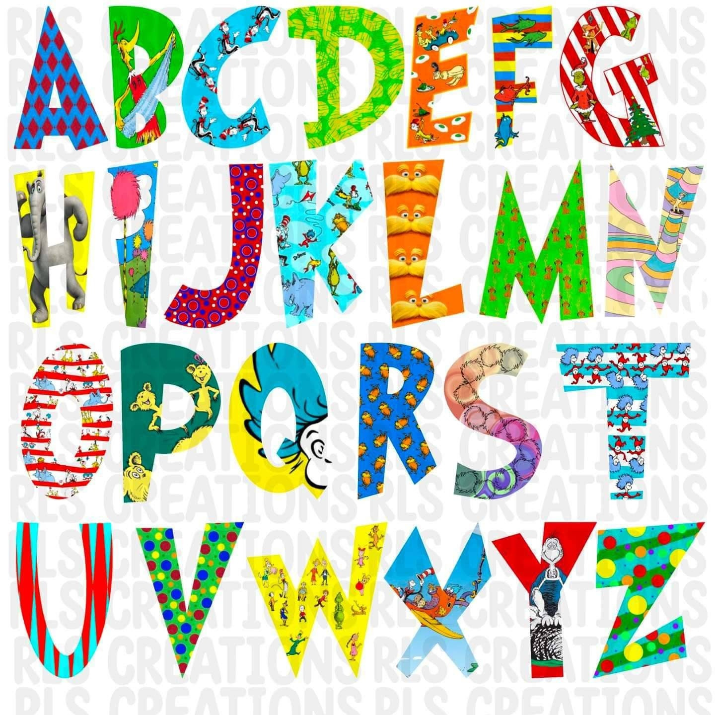 Dr Seuss Alphabet - Etsy Uk pertaining to Dr Seuss Alphabet Letters Printable