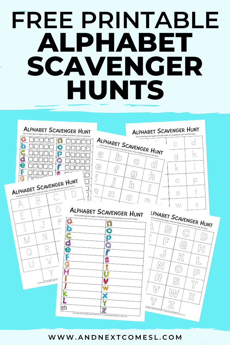 Free Alphabet Scavenger Hunt Printables | And Next Comes L inside Alphabet Scavenger Hunt Free Printable