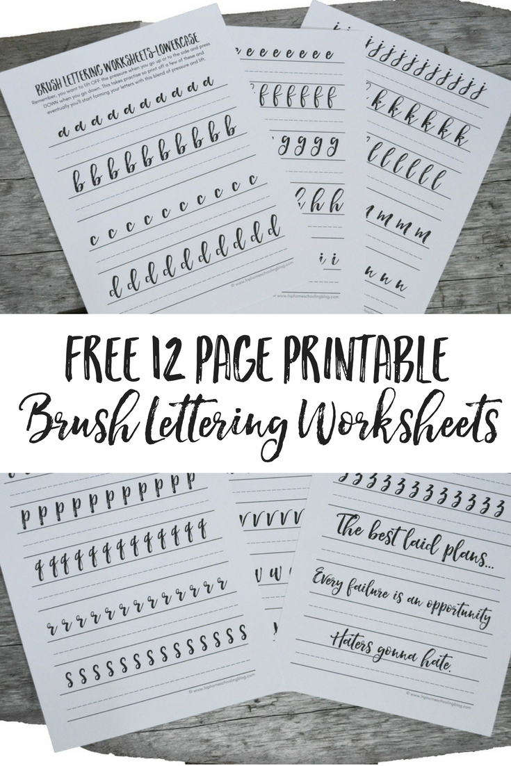 Free Brush Lettering Worksheets in Free Printable Hand Lettering Alphabet Worksheets