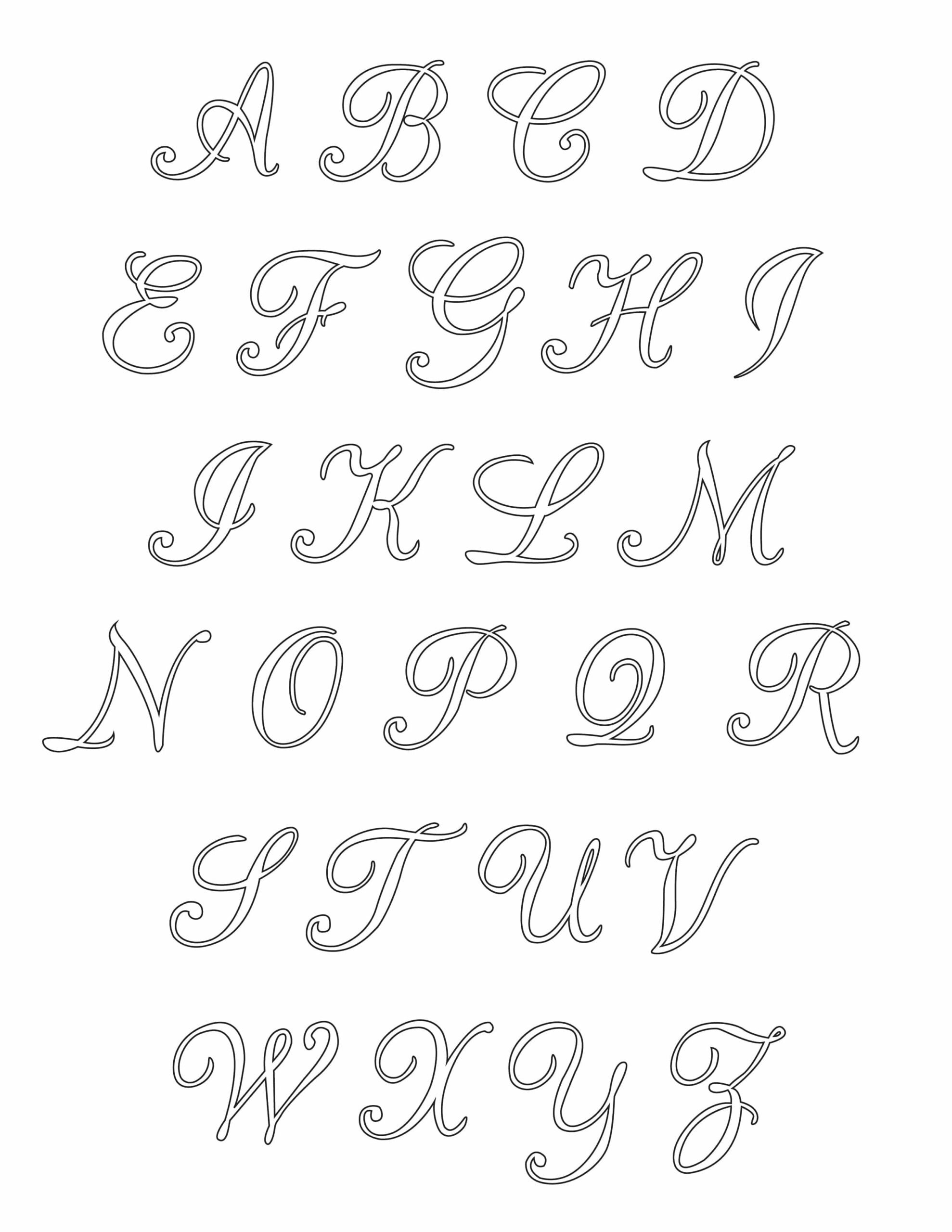 Free Calligraphy Letters Printable: Uppercase Alphabet within Free Printable Calligraphy Alphabet Template