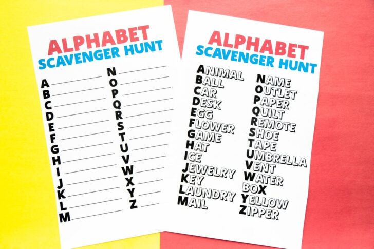 Alphabet Scavenger Hunt Free Printable