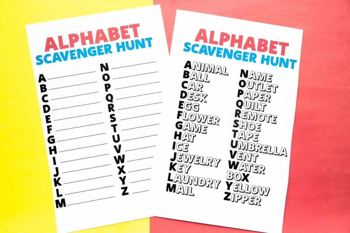 Free Printable Alphabet Scavenger Hunt - Play Party Plan inside Alphabet Scavenger Hunt Free Printable