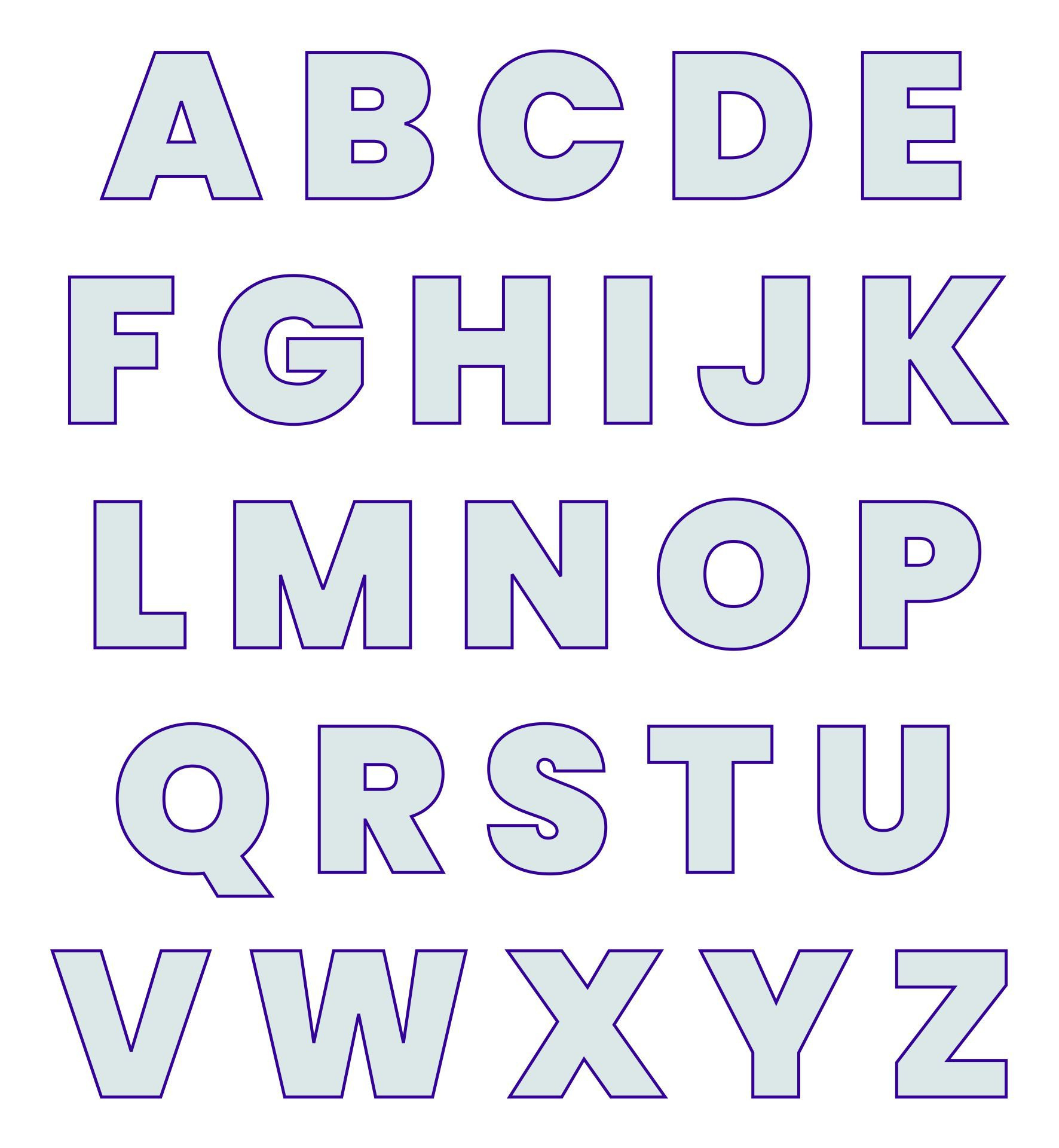 Free Printable Bubble Letter Alphabet Stencils - Freebie Finding in Free Printablwe 3 Inch Letters