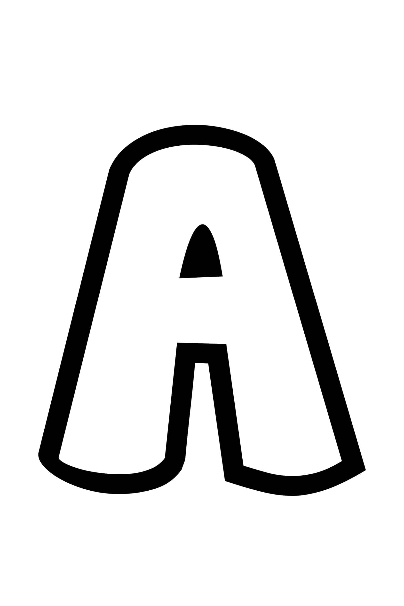 Free Printable Bubble Letter Stencils: Bubble Letter A with Free Printable Bubble Alphabet Letters