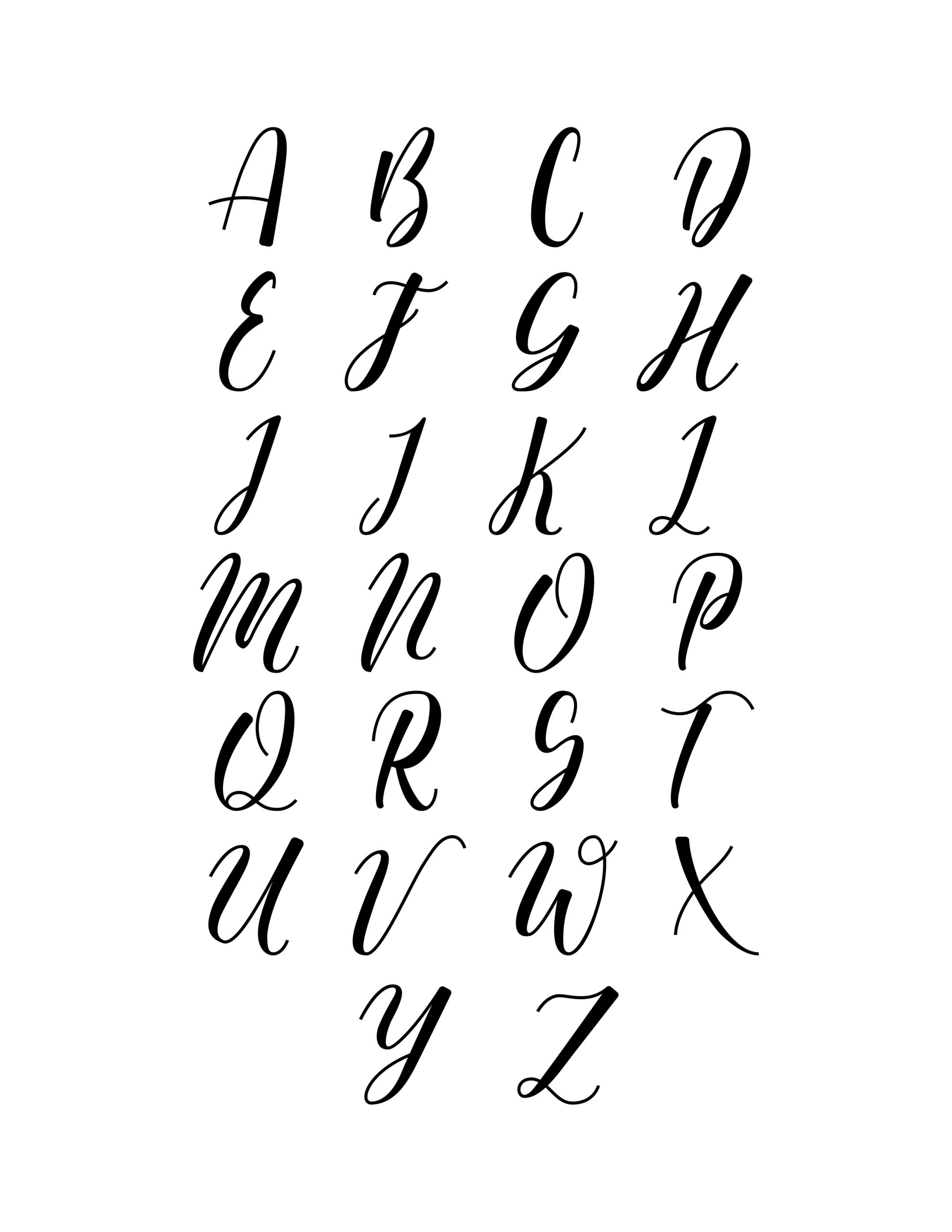 Free Printable Calligraphy Set For Beginners in Free Calligraphy Alphabet Printable Sheets