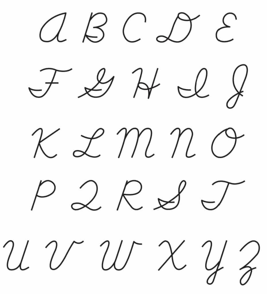 Free Printable Cursive Capital Letters Set within Cursive Alphabet Free Printable