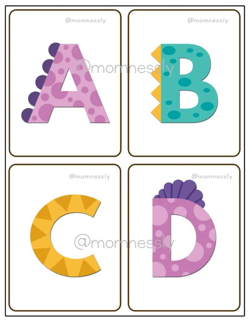 Free Printable Dinosaur Alphabet Flashcards - Tribobot X Mom Nessly for Dino Alphabet Printable
