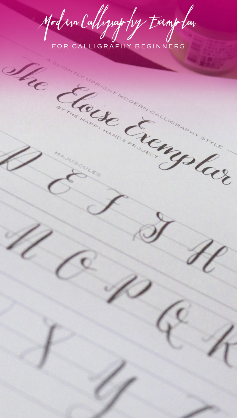 Free Printable Modern Calligraphy Alphabet - Happy Hands Project throughout Modern Calligraphy Alphabet Printable