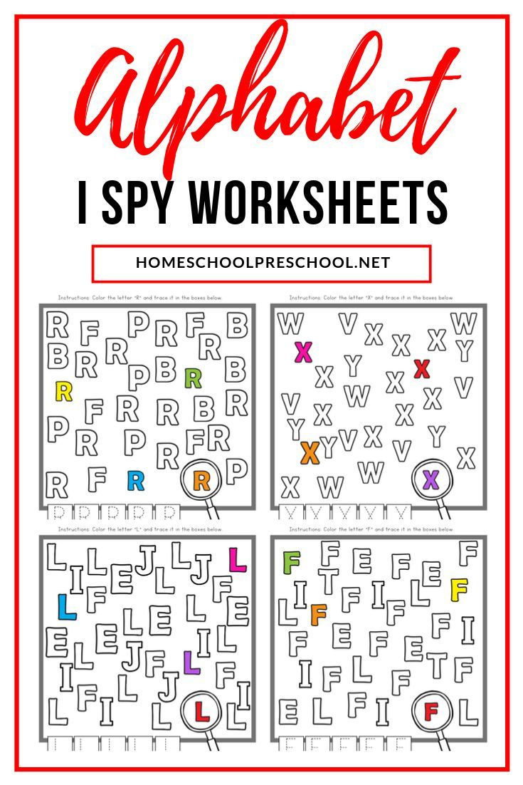 Free Uppercase I Spy Letters Printable Worksheets with Alphabet I Spy Printable