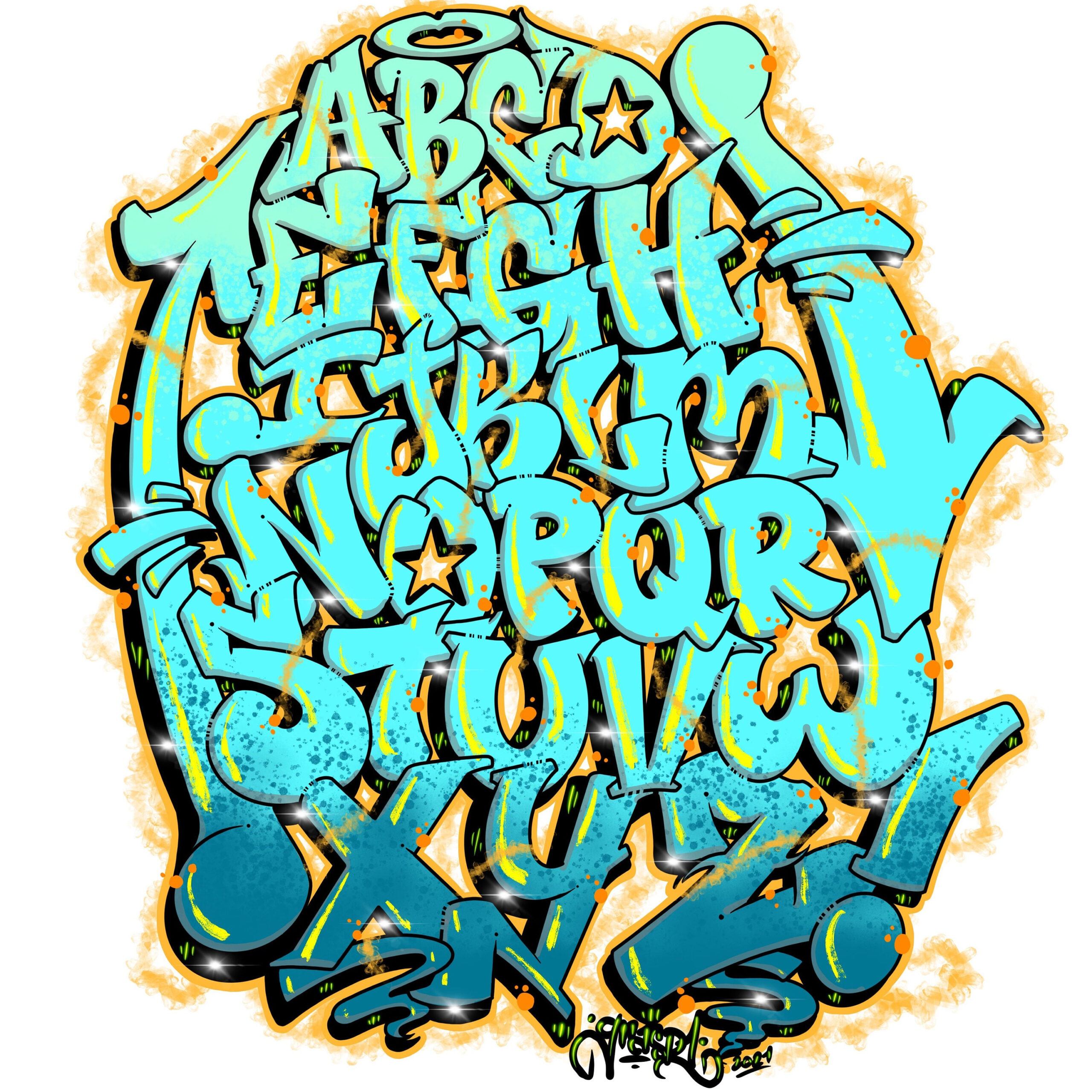 Graffiti Alphabet Abc&amp;#039;S - Etsy.de with regard to Alphabet Graffiti