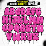Graffiti Alphabet Rosa Farbe, Graffiti Buchstaben, Tropfende Within Graffiti Alphabet