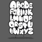Graffiti Blase Alphabet Weiß Oberkörper Vektorbild With Regard To Bubble Letters Graffiti