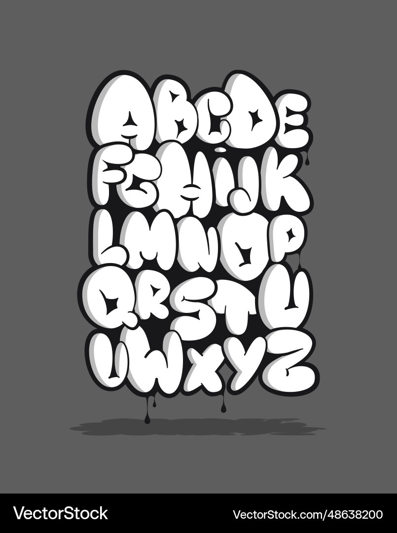 Graffiti Blase Alphabet Weiß Oberkörper Vektorbild with regard to Bubble Letters Graffiti