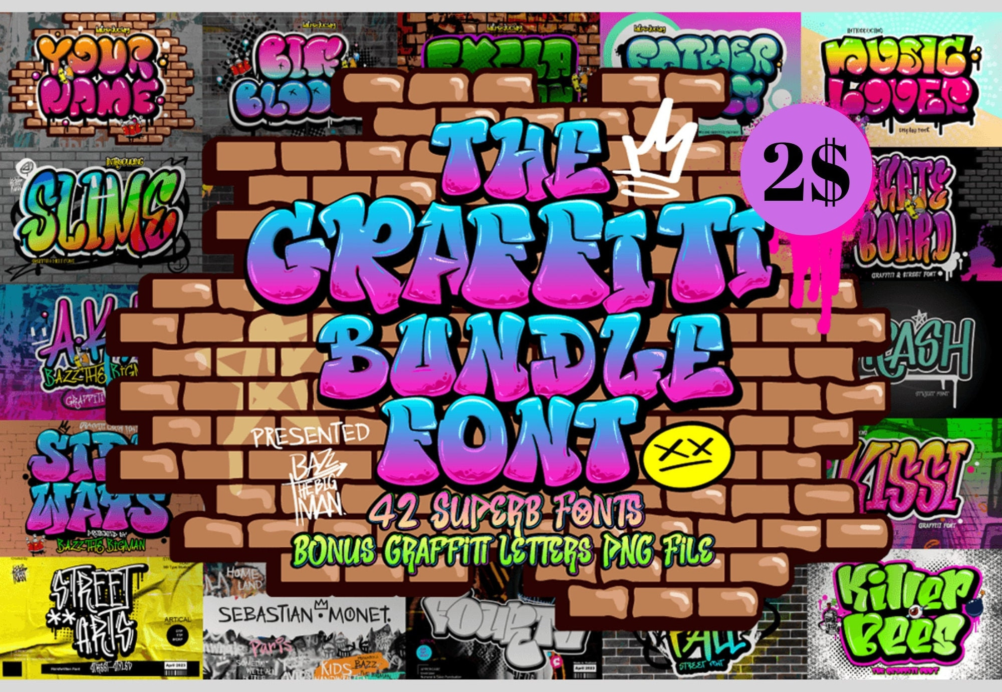 Graffiti-Schrift, Graffiti-Buchstaben, Urban-Schrift with Fonts Graffiti