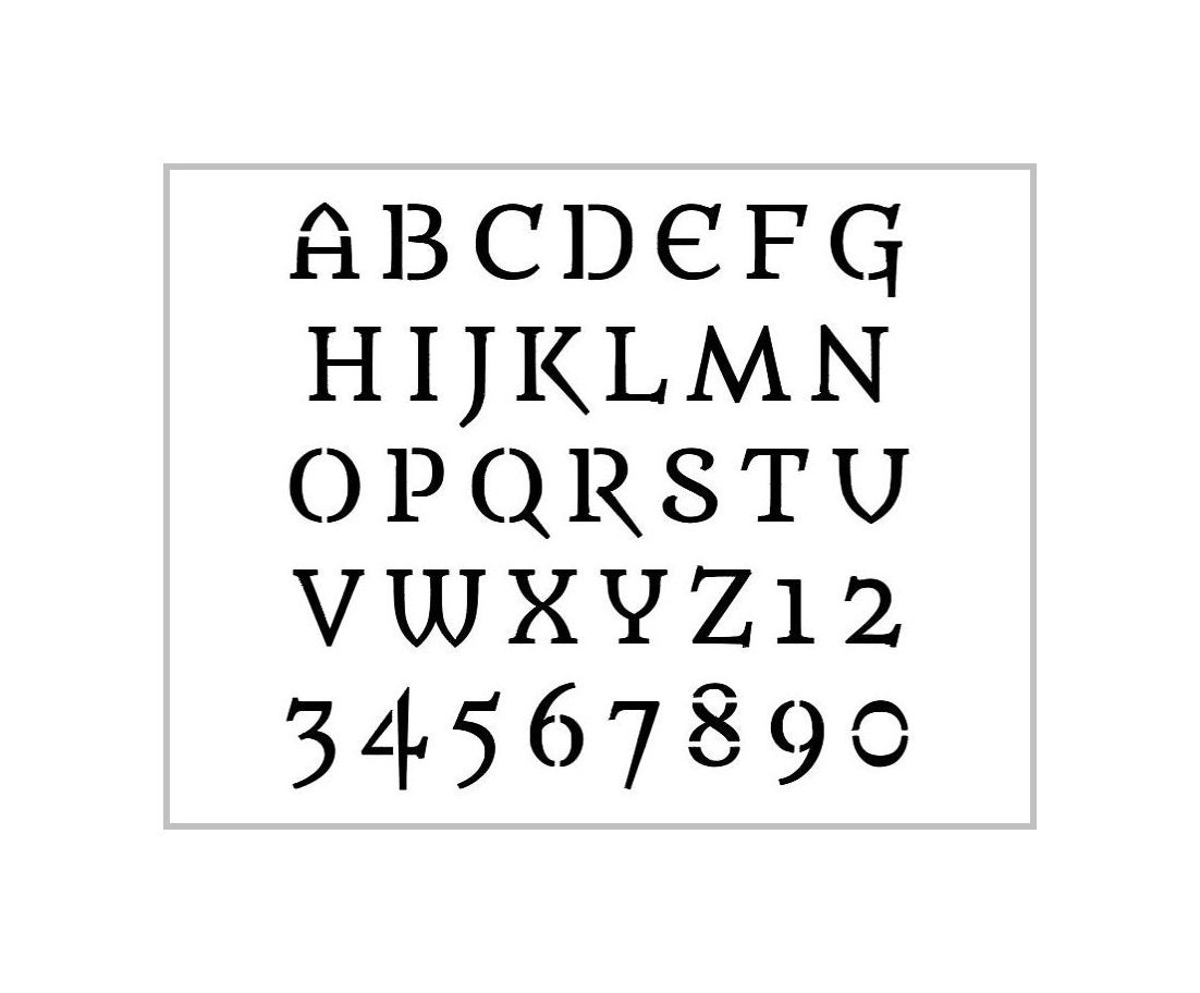 Greek English Alphabet Stencil 1 Inch Old Vintage Font Set Letters in Greek Alphabet Stencils Free Printable 1 Inch