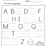 Halloween Missing Letters Worksheet   Free Printable, Digital, & Pdf Inside Missing Alphabet Letters Printable