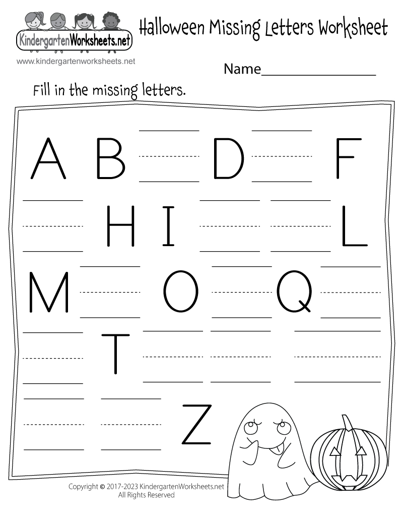 Halloween Missing Letters Worksheet - Free Printable, Digital, &amp;amp; Pdf inside Missing Alphabet Letters Printable