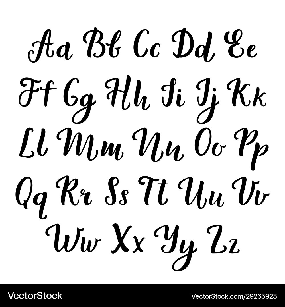 Handschrift Script Alphabet Lizenzfreies Vektorbild with regard to Script Letters