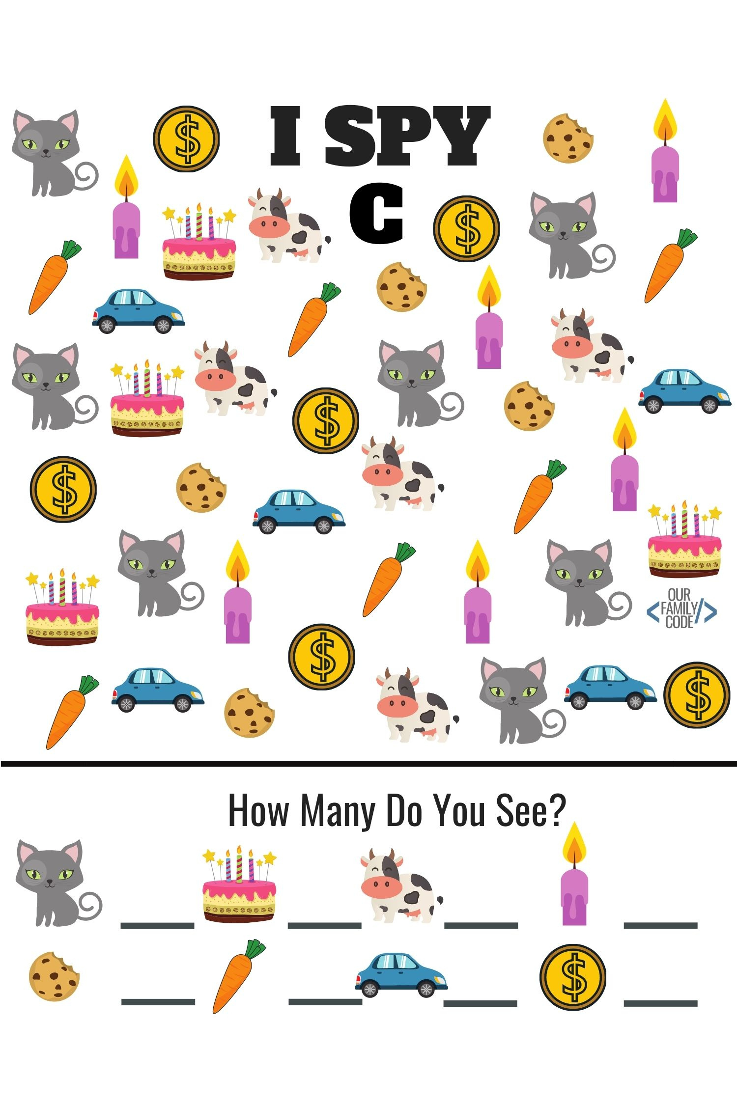 I Spy Abc Worksheets For Letter Recognition - Our Family Code for Alphabet I Spy Printable