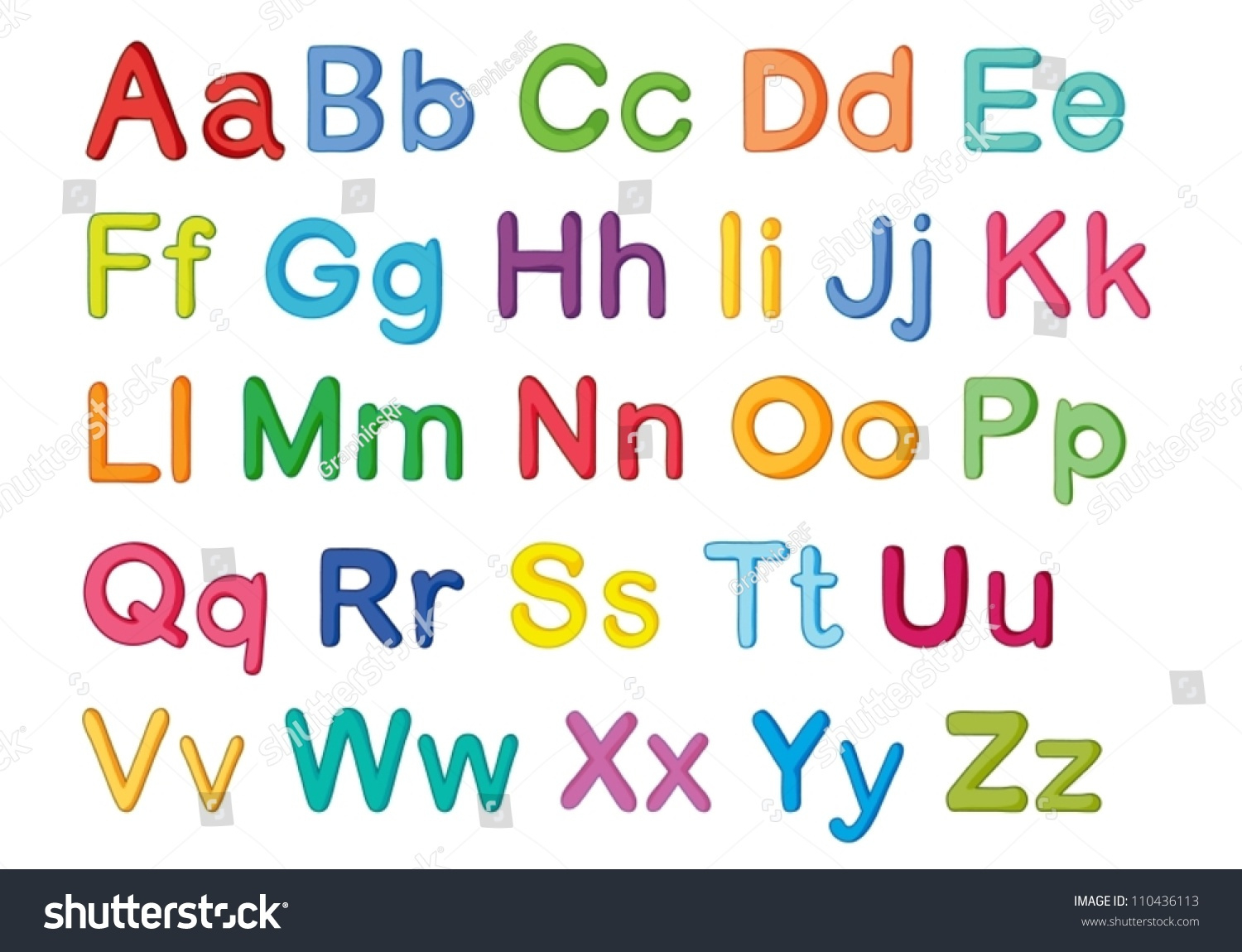 Illustration English Alphabets On White Stock Vector (Royalty Free intended for Alphabet Letters Big And Small Printable