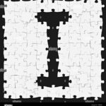 Jigsaw Puzzles Assembled Capital Letter I On Dark Background With Letter I Jigasw Puzzle