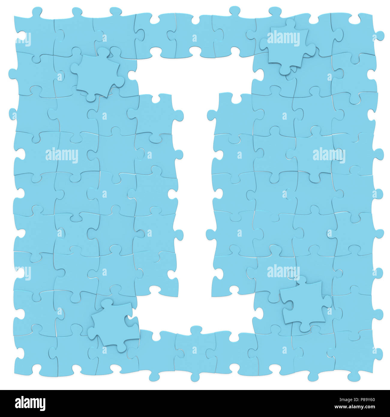 Jigsaw Puzzles Blue Color Assembled Like Capital Letter I On White inside Letter I Jigasw Puzzle