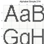 Large Cross Stitch Alphabet Pattern With Punctuation And Numbers Regarding Printable Large Cross Stitch Alphabet