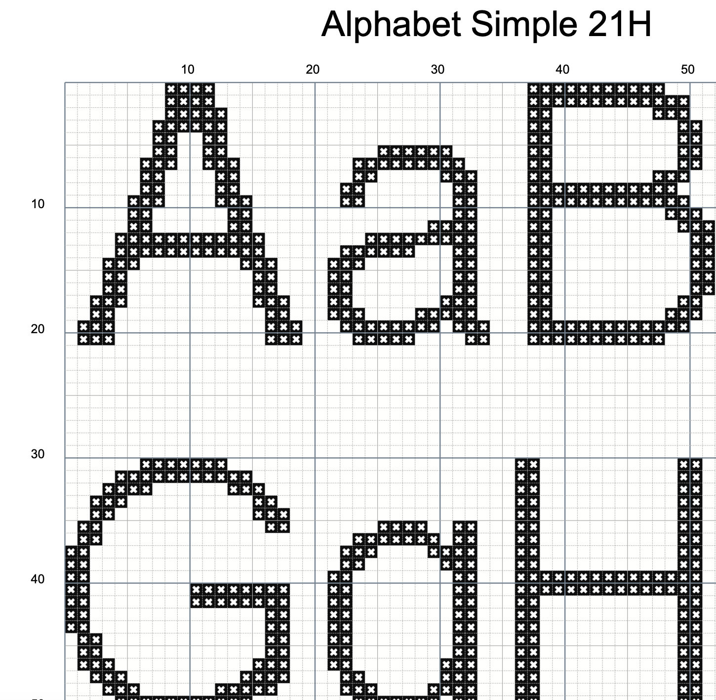 Large Cross Stitch Alphabet Pattern With Punctuation And Numbers regarding Printable Large Cross Stitch Alphabet