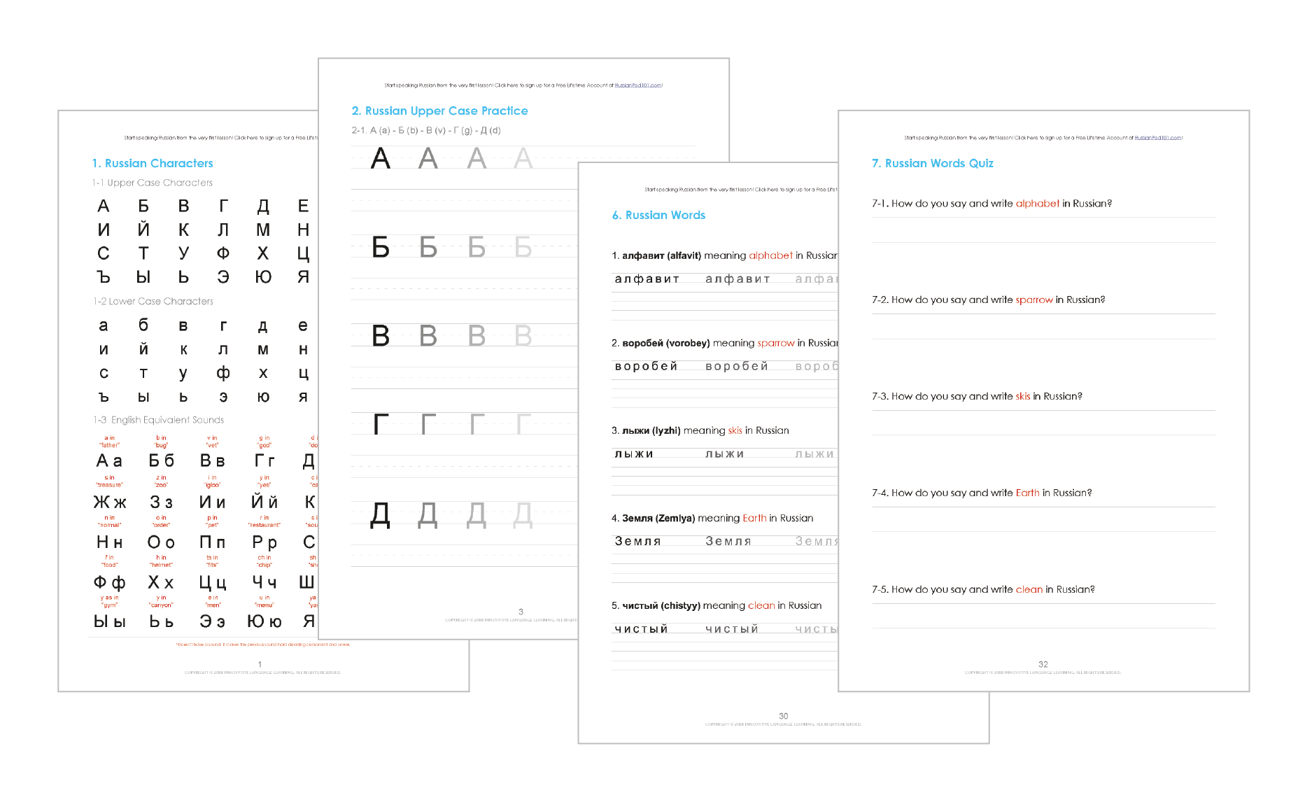Learn The Russian Alphabet With The Free Ebook - Russianpod101 in Learn Russina Printouts Free Letters