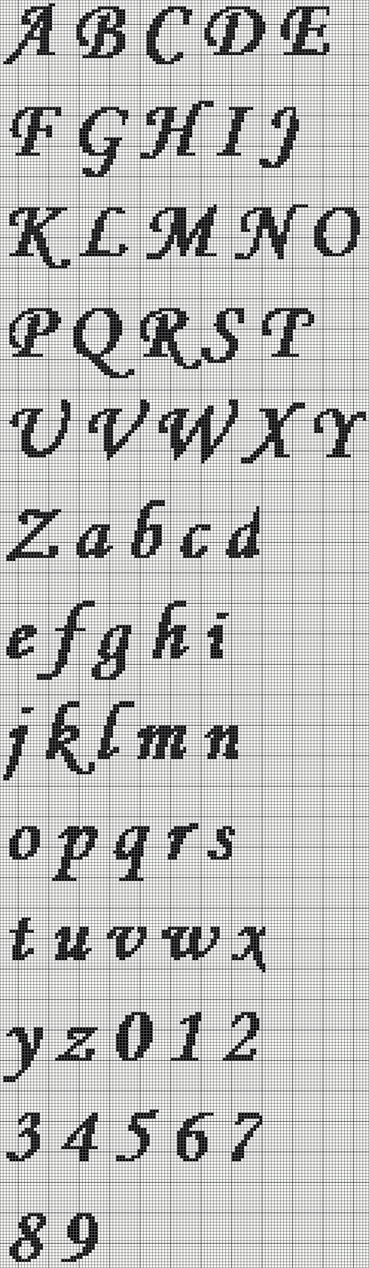 Left Col Here in Free Printable Cross Stitch Alphabet Letters