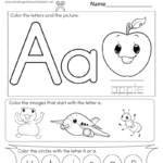 Letter A Coloring Worksheet   Free Printable, Digital, & Pdf With Regard To Kindergarten Alphabet Worksheets Free Printable