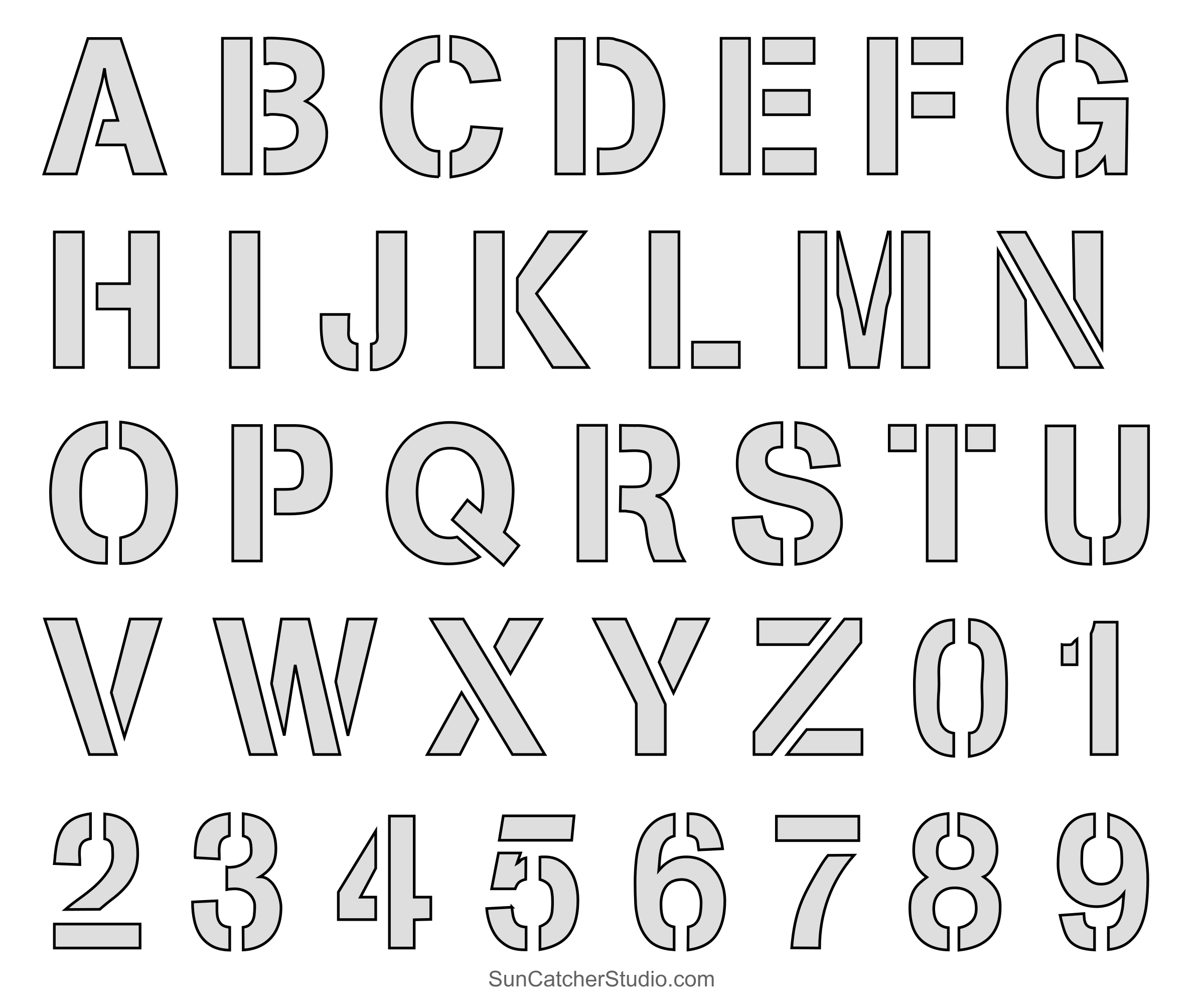 Letter Stencils (Printable Alphabet, Font, Templates, Patterns throughout Free Alphabet Stencils Printable