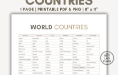 List Of Countries Of The World Countries List World Countries List inside Printable List Of Countries Of The World