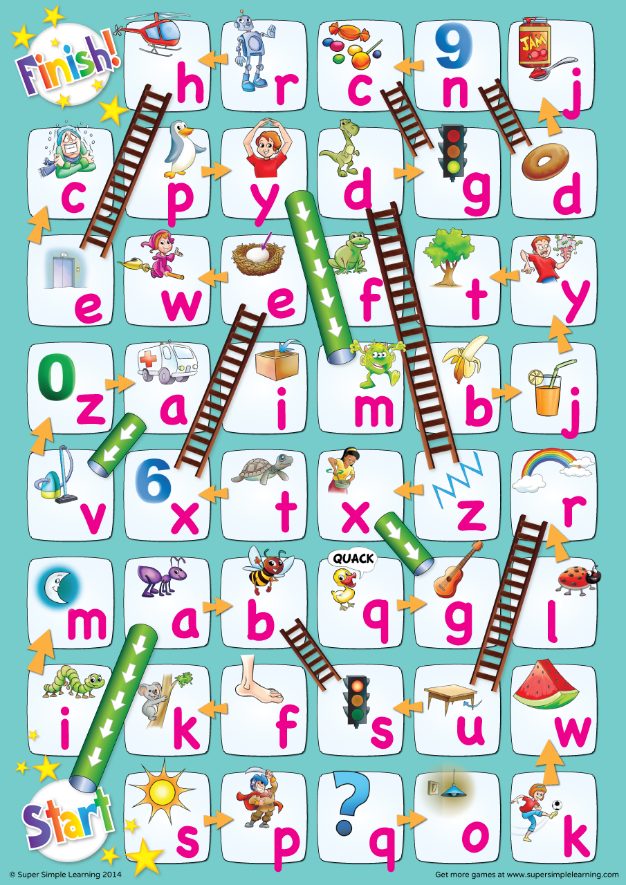 Lowercase Alphabet Chutes &amp;amp; Ladders Game - Super Simple within Letter Games