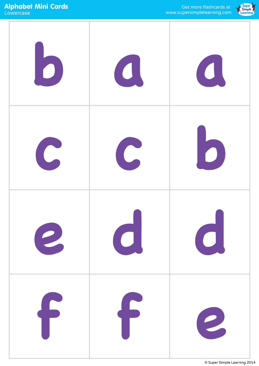 Lowercase Alphabet Mini Cards - Super Simple with Printable Lower Case Alphabet Flash Cards
