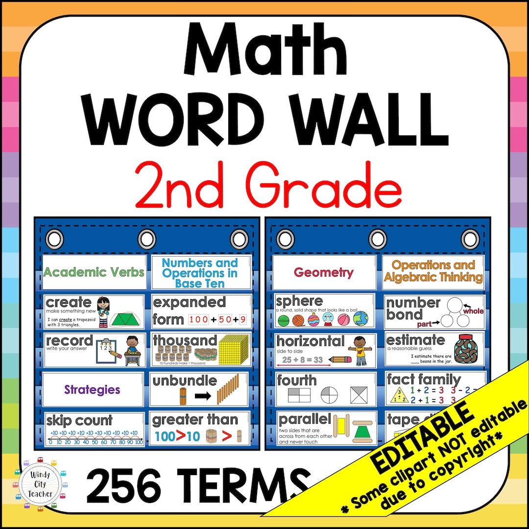 Mathe Word Wall 2. Klasse - Editierbar - 232 Begriffe - Etsy.de with regard to R Wordwall