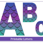 Mermaid Alphabet Letters A Z, Numbers 0 9 Clip Art, Printable Throughout Mermaid Letters Printable