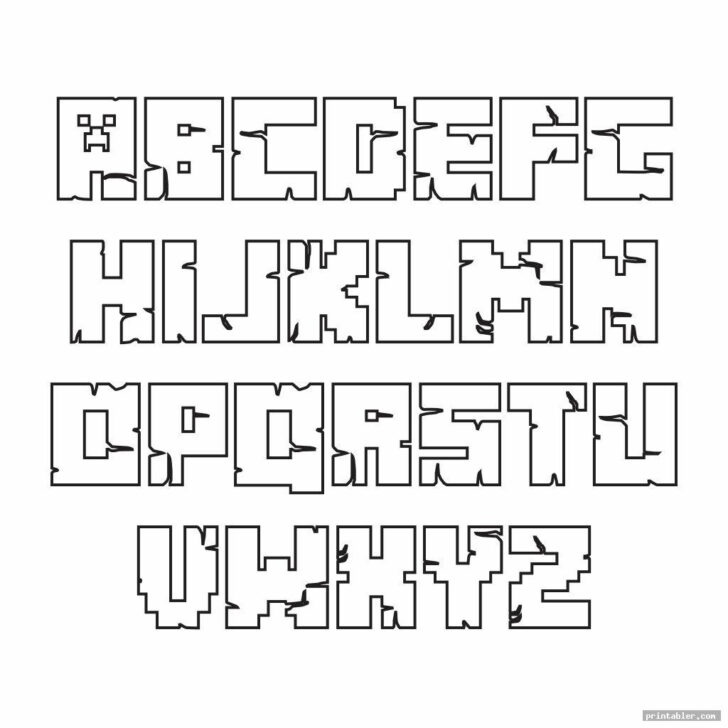 Printable Minecraft Letters