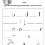 Missing Letter Worksheets (Free Printables)   Doozy Moo Within Alphabet Out Of Order Printable