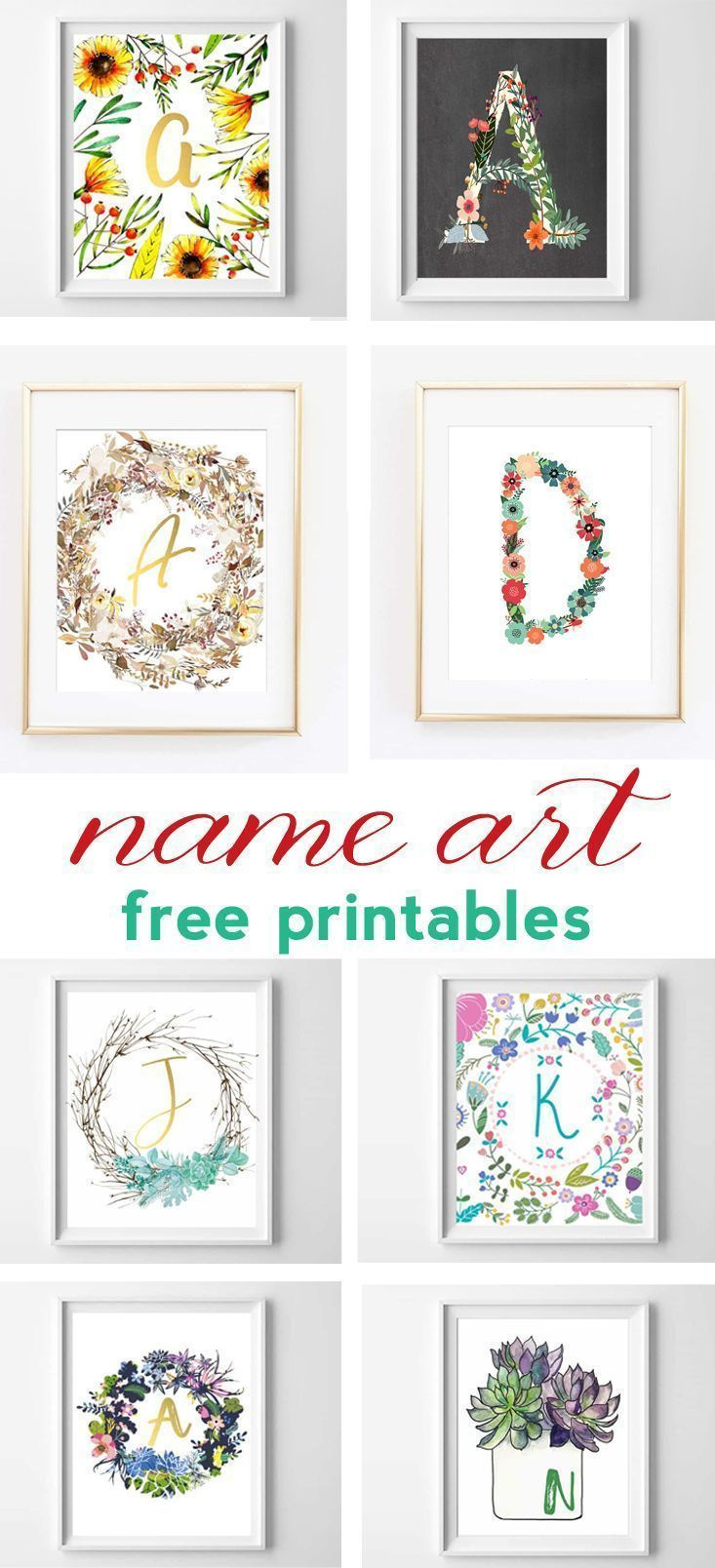 Name Art And Alphabet Printables {Free Printable Art} intended for Printable Pictures With Alphabet Names