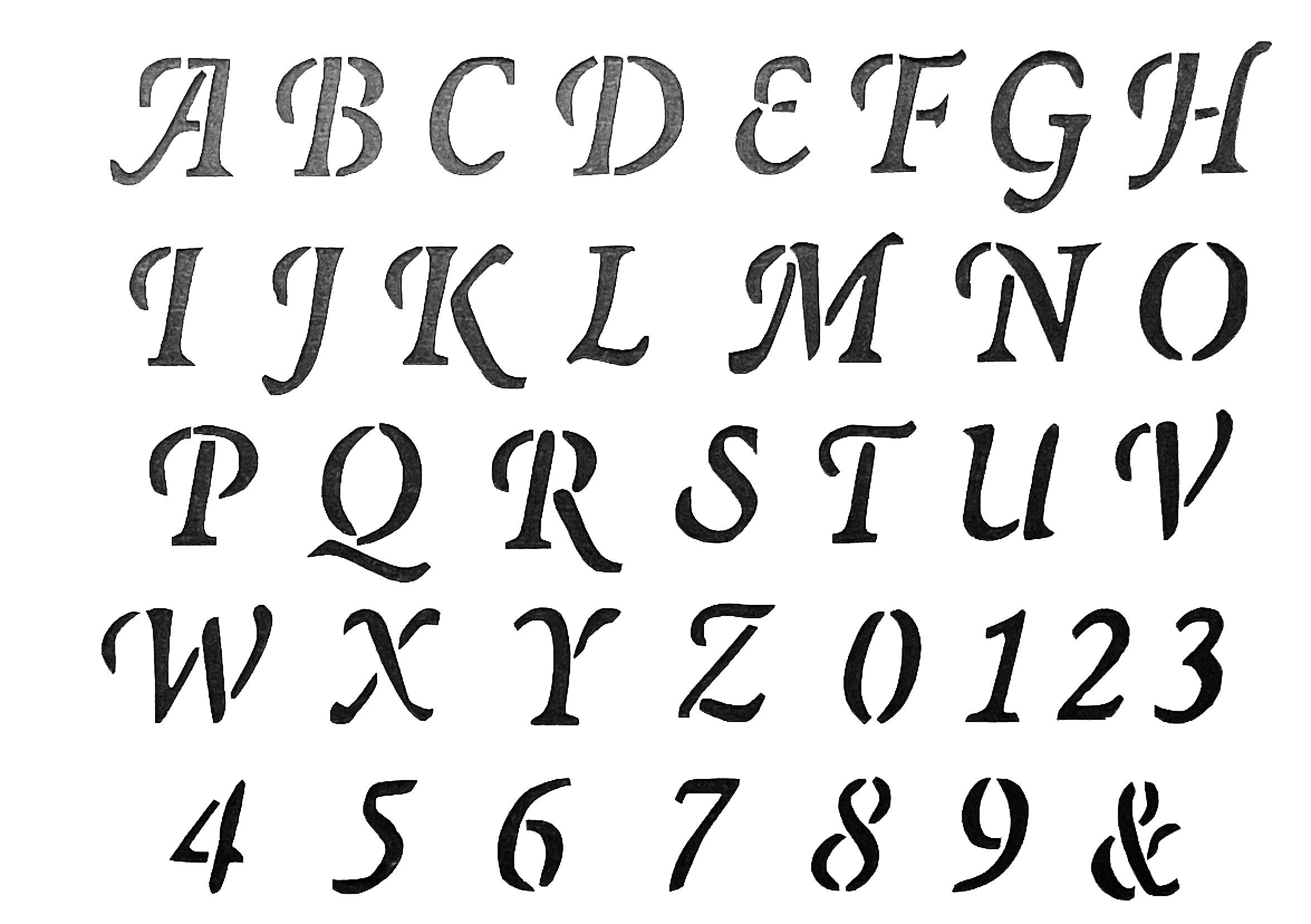 Old English Capital Letters Alphabet Stencil, For Walls Furniture with regard to Old English Letters