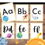 Outer Space Alphabet Classroom Decor Letters A To Z Large Posters Pertaining To Printable Space Alphabet Letters