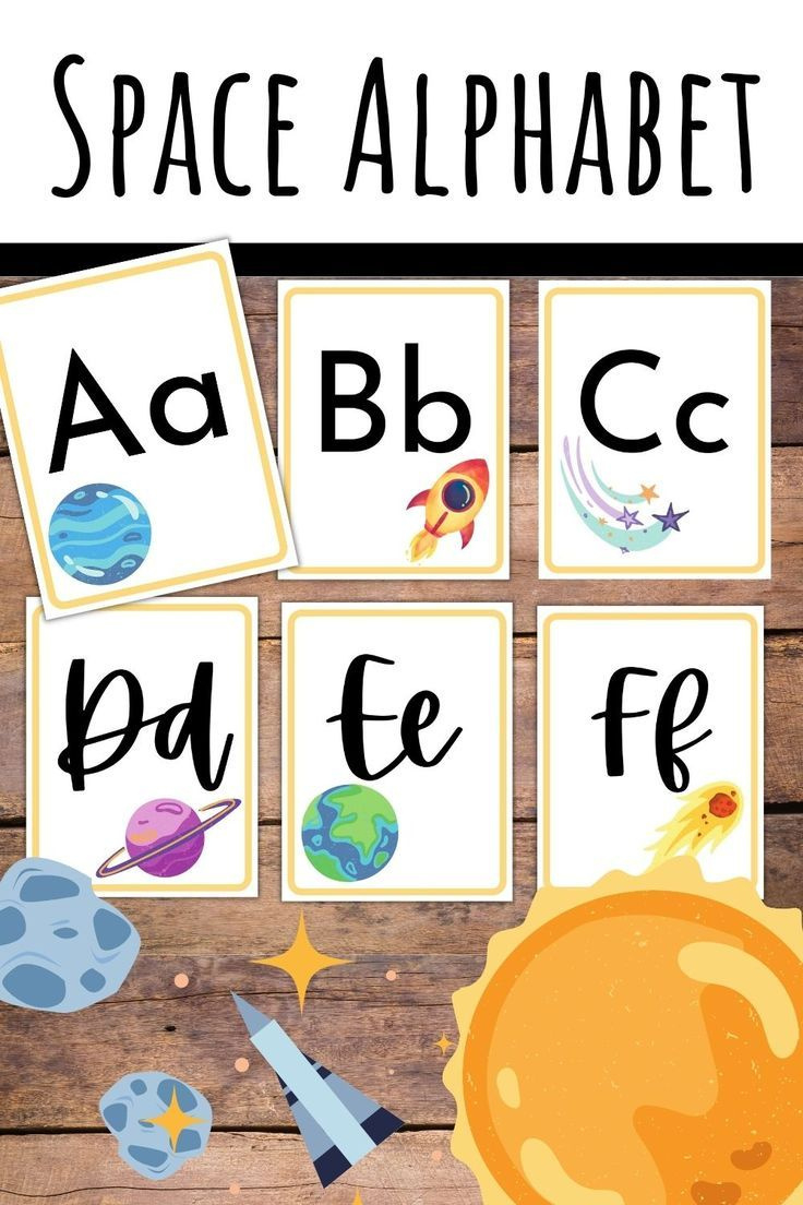 Outer Space Alphabet Classroom Decor Letters A To Z Large Posters pertaining to Printable Space Alphabet Letters